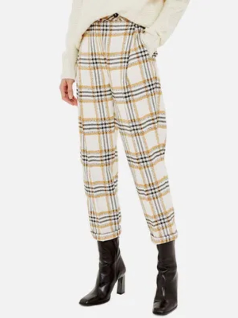 TOPSHOP - Textured Pleated Trousers